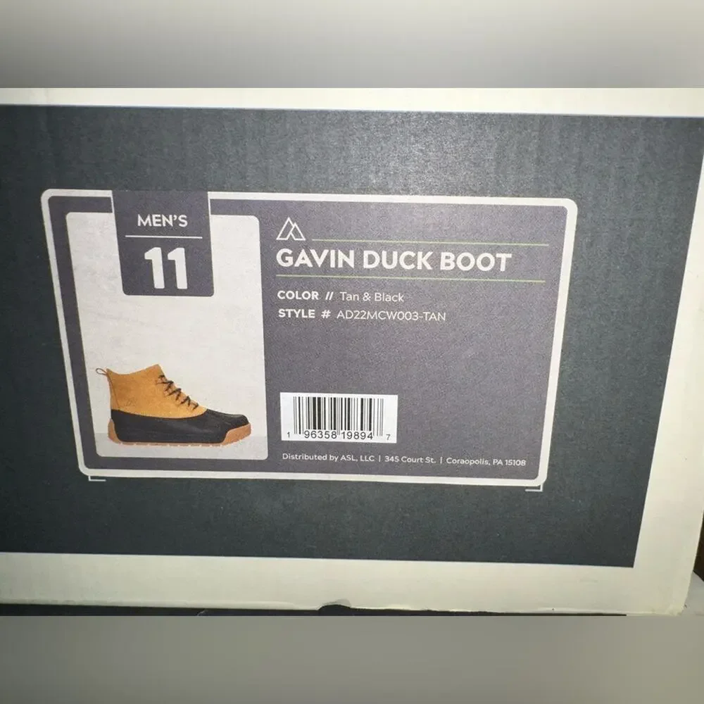 Alpine Mens Full grain leather Tan Gavin Duck Boot Size 11 AD22MCW003 - NEW